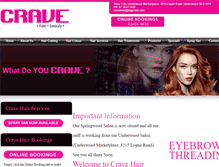 Tablet Screenshot of cravehair.com.au